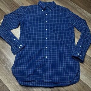 Ralph Lauren Size 15 32/33 Button Up Long Sleeve Blue plaid Mens Pony